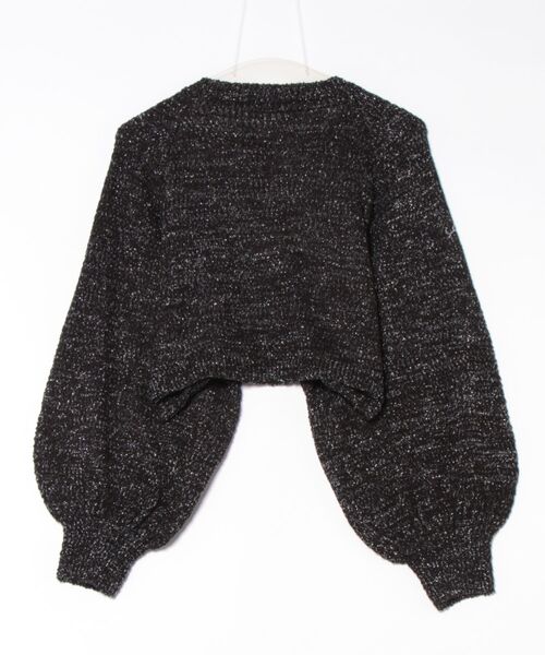 STYLEBLOCK（スタイルブロック）の「ラメ混ファンシーヤーンボリュームスリーブプルオーバー（ニット/セーター・レディース・ブラック/アイボリー/グレー・M）」の4枚目の写真