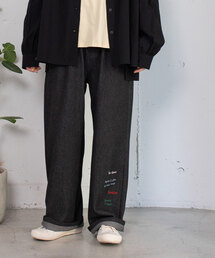 POU DOU DOU | メッセージ刺繍ストレートパンツ(その他パンツ)