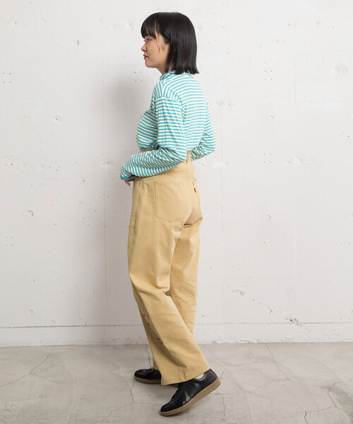 POU DOU DOU（プードゥドゥ）の「メッセージ刺繍ストレートパンツ（その他パンツ・レディース・ブラック/ベージュ/ブルー系・M）」の19枚目の写真