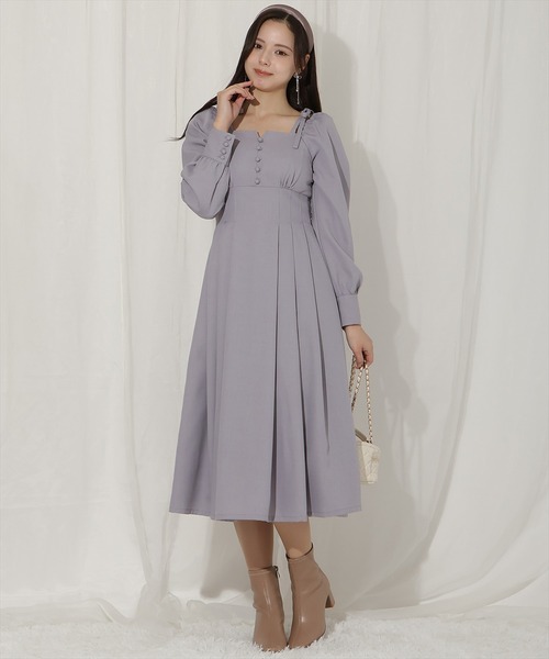 WILLSELECTION(ウィルセレクション)の「ショルダーリボンタックフレアワンピース(ワンピース・レディース・サックスブルー/ピンク/ライトグレー・FREE)」の5枚目の写真