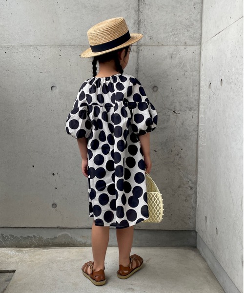 TARKER（ターカー）の「ドット柄ワンピース（ワンピース・キッズ・ブラウン/ブラック・80/90/100/110/120/130）」の5枚目の写真