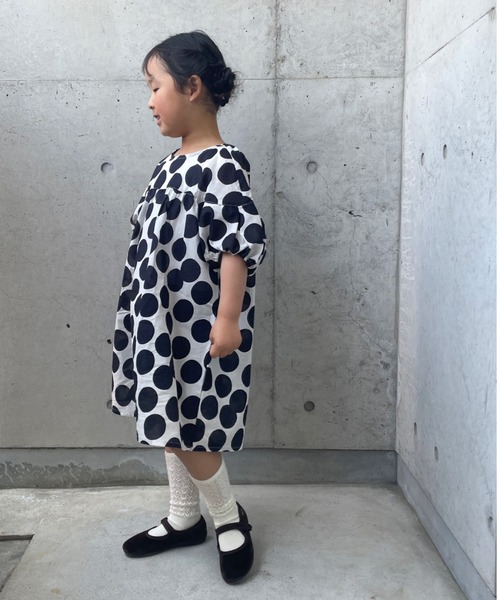 TARKER（ターカー）の「ドット柄ワンピース（ワンピース・キッズ・ブラウン/ブラック・80/90/100/110/120/130）」の8枚目の写真