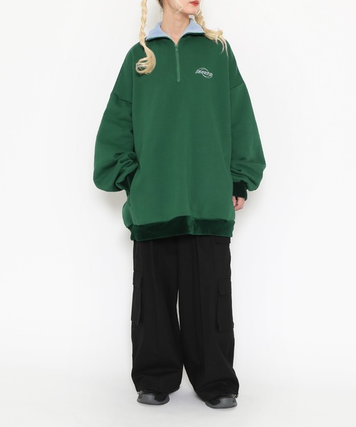 PUNYUS(プニュズ)の「襟付きハーフZIP裏起毛スウェット(スウェット・レディース・ブラック/グレー/ブルー/グリーン・4/3)」の14枚目の写真