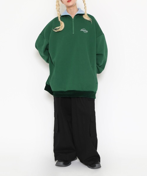 PUNYUS(プニュズ)の「襟付きハーフZIP裏起毛スウェット(スウェット・レディース・ブラック/グレー/ブルー/グリーン・4/3)」の16枚目の写真