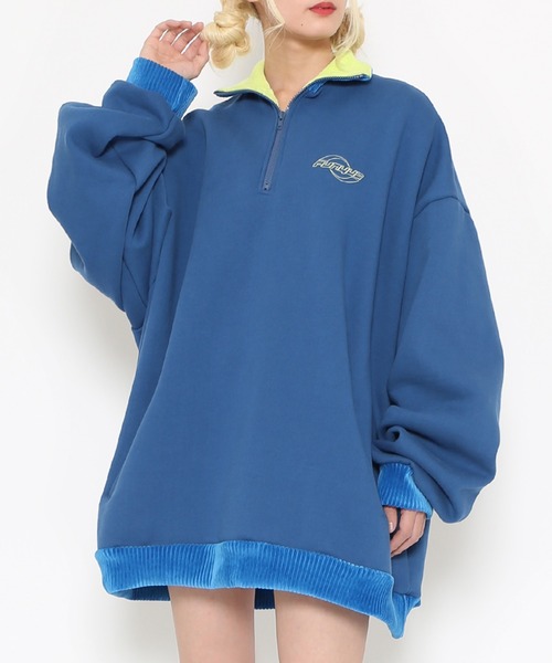 PUNYUS(プニュズ)の「襟付きハーフZIP裏起毛スウェット(スウェット・レディース・ブラック/グレー/ブルー/グリーン・4/3)」の7枚目の写真