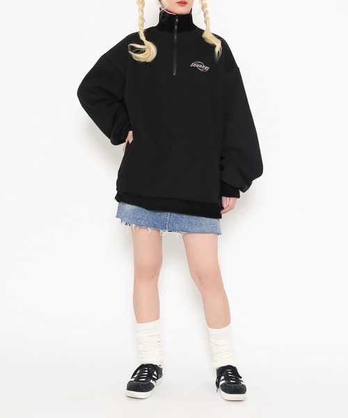 PUNYUS(プニュズ)の「襟付きハーフZIP裏起毛スウェット(スウェット・レディース・ブラック/グレー/ブルー/グリーン・4/3)」の9枚目の写真