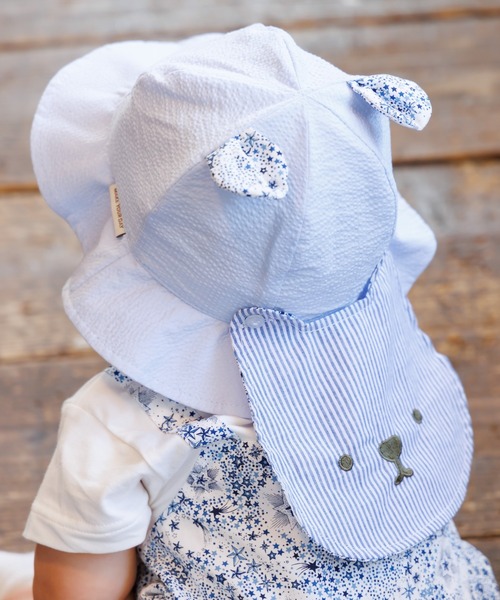 MAKE YOUR DAY（メイクユアデイ）の「キラキラお星さまベビーハット（ハット・キッズ・オフホワイト/サックスブルー・46/48/50）」の2枚目の写真