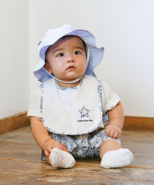 MAKE YOUR DAY（メイクユアデイ）の「キラキラお星さまベビーハット（ハット・キッズ・オフホワイト/サックスブルー・46/48/50）」の6枚目の写真