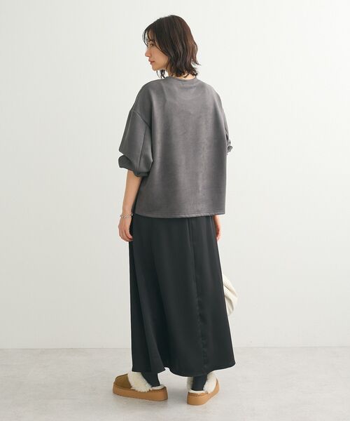 Green　Parks（グリーンパークス）の「・Petit Fleur サテンフレアスカート（スカート・レディース・ピンク/ブラック/オフホワイト/グレー・FREE）」の8枚目の写真