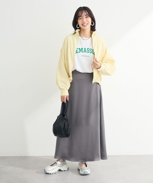 Green　Parks（グリーンパークス）の「・Petit Fleur サテンフレアスカート（スカート・レディース・ピンク/ブラック/オフホワイト/グレー・FREE）」の12枚目の写真