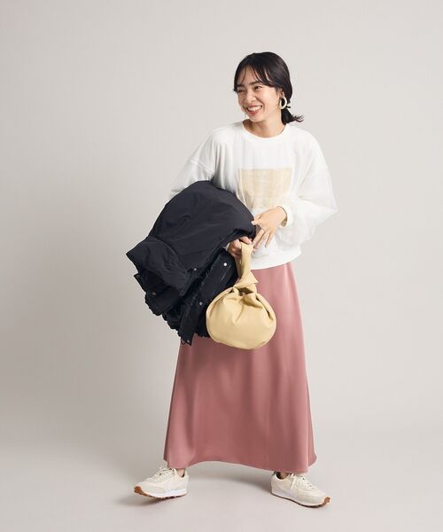 Green　Parks（グリーンパークス）の「・Petit Fleur サテンフレアスカート（スカート・レディース・ピンク/ブラック/オフホワイト/グレー・FREE）」の14枚目の写真