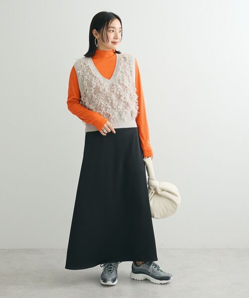 Green　Parks（グリーンパークス）の「・Petit Fleur サテンフレアスカート（スカート・レディース・ピンク/ブラック/オフホワイト/グレー・FREE）」の18枚目の写真