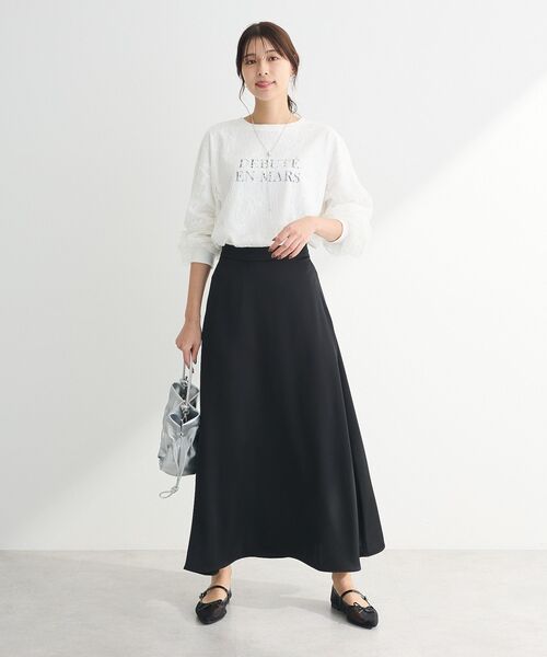 Green　Parks（グリーンパークス）の「・Petit Fleur サテンフレアスカート（スカート・レディース・ピンク/ブラック/オフホワイト/グレー・FREE）」の19枚目の写真