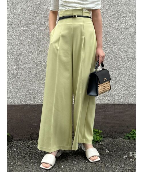 LAGUNAMOON(ラグナムーン)の「バイカラーベルトパンツ(その他パンツ・レディース・ライトグリーン/チャコールグレー/アイボリー・SMALL/MEDIUM)」の1枚目の写真