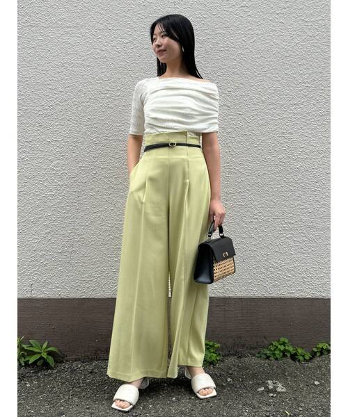 LAGUNAMOON(ラグナムーン)の「バイカラーベルトパンツ(その他パンツ・レディース・ライトグリーン/チャコールグレー/アイボリー・SMALL/MEDIUM)」の9枚目の写真