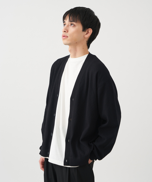 B.C STOCK(ベーセーストック)の「ストロングツイスト コットンライクカーディガン(カーディガン/ボレロ・メンズ・チャコールグレー/ブラック・MEDIUM/LARGE)」の7枚目の写真
