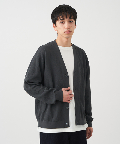 B.C STOCK(ベーセーストック)の「ストロングツイスト コットンライクカーディガン(カーディガン/ボレロ・メンズ・チャコールグレー/ブラック・MEDIUM/LARGE)」の10枚目の写真