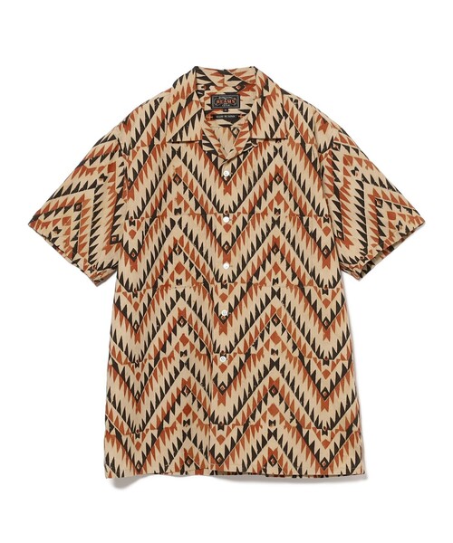 BEAMS PLUS（ビームスプラス）の「ジグザグ プリント オープンカラー シャツ（シャツ/ブラウス・メンズ・ベージュ・S/L/XL）」の10枚目の写真