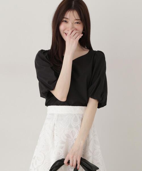 PROPORTION BODY DRESSING(プロポーションボディドレッシング)の「ハートカットバルーンスリーブブラウス / 1215110303(シャツ/ブラウス・レディース・ピンク/ホワイト系その他/ブラック・SMALL/MEDIUM)」の6枚目の写真