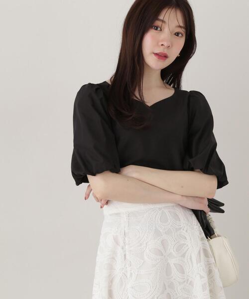 PROPORTION BODY DRESSING(プロポーションボディドレッシング)の「ハートカットバルーンスリーブブラウス / 1215110303(シャツ/ブラウス・レディース・ピンク/ホワイト系その他/ブラック・SMALL/MEDIUM)」の7枚目の写真