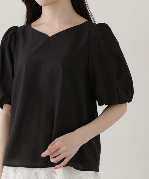 PROPORTION BODY DRESSING(プロポーションボディドレッシング)の「ハートカットバルーンスリーブブラウス / 1215110303(シャツ/ブラウス・レディース・ピンク/ホワイト系その他/ブラック・SMALL/MEDIUM)」の13枚目の写真