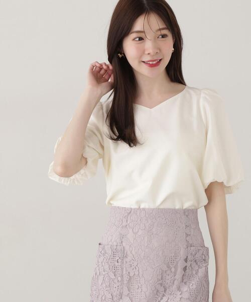 PROPORTION BODY DRESSING(プロポーションボディドレッシング)の「ハートカットバルーンスリーブブラウス / 1215110303(シャツ/ブラウス・レディース・ピンク/ホワイト系その他/ブラック・SMALL/MEDIUM)」の18枚目の写真