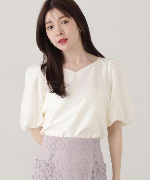 新品☆カットジャガード　バルーンスリーブ　ブラウス☆30800円 一部3/14頃入荷予定 ジャガードフラワーバルーンスリーブ