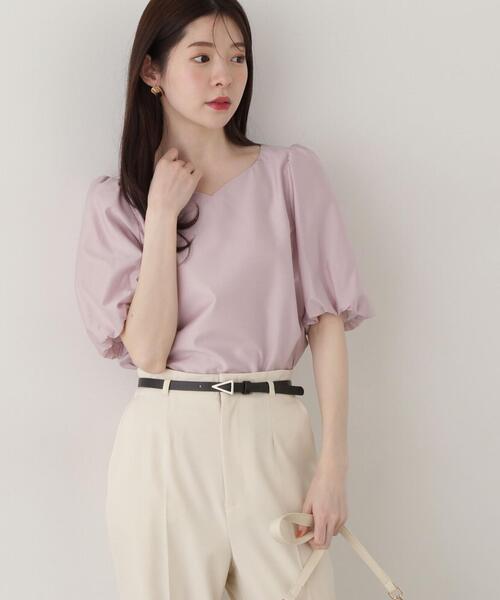 PROPORTION BODY DRESSING(プロポーションボディドレッシング)の「ハートカットバルーンスリーブブラウス / 1215110303(シャツ/ブラウス・レディース・ピンク/ホワイト系その他/ブラック・SMALL/MEDIUM)」の3枚目の写真