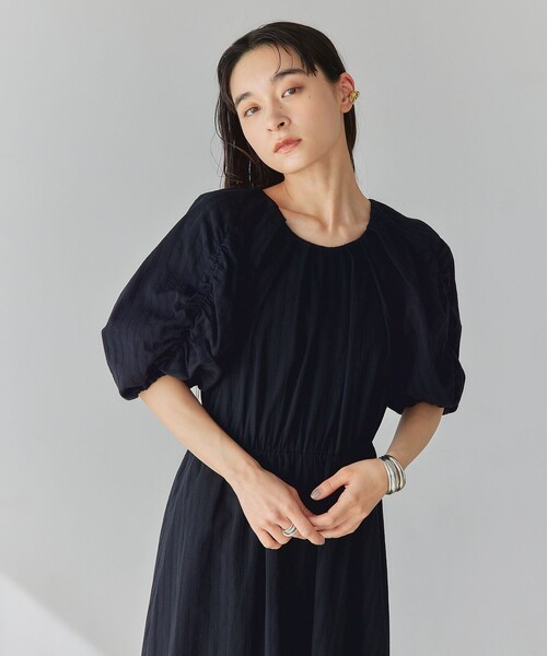 最高 EMMEL ワンピース パフスリーブ カラミレース REFINES＞EM ワンピース