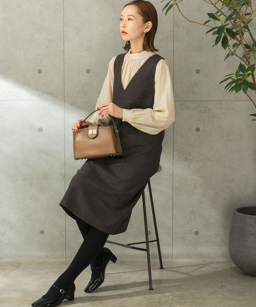 URBAN RESEARCH ブラウン ノースリーブジャンバースカートワンピース URBAN RESEARCH ブラウン ノースリーブジャンバースカートワンピース