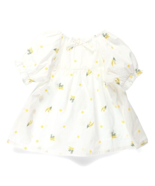 BRANSHES（ブランシェス）の「【おそろい】ミモザ刺繍チュニック（シャツ/ブラウス・キッズ・ブルー/オフホワイト・130/120/110/100/150/140/80/90）」の11枚目の写真