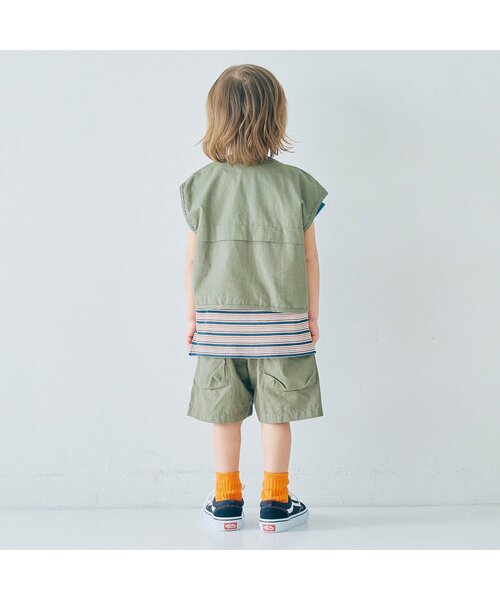 p.premier（ピードットプルミエ）の「【ジュニア対応】マルチボーダーワッフルトップス（Tシャツ/カットソー・キッズ・パープル/ブラウン/ブルー・140/130/120/110/100/90/80）」の5枚目の写真