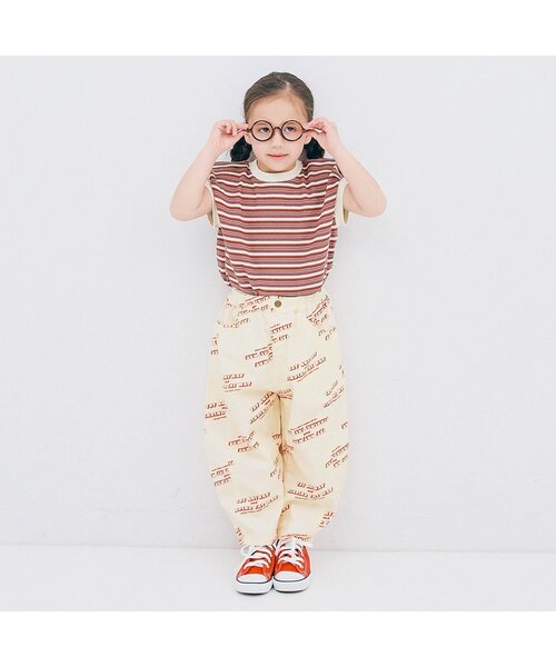 p.premier（ピードットプルミエ）の「【ジュニア対応】マルチボーダーワッフルトップス（Tシャツ/カットソー・キッズ・パープル/ブラウン/ブルー・140/130/120/110/100/90/80）」の11枚目の写真