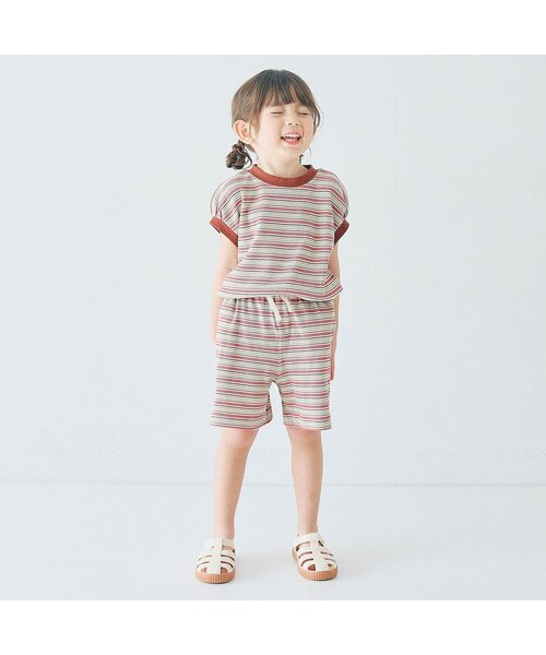 p.premier（ピードットプルミエ）の「【ジュニア対応】マルチボーダーワッフルトップス（Tシャツ/カットソー・キッズ・パープル/ブラウン/ブルー・140/130/120/110/100/90/80）」の16枚目の写真