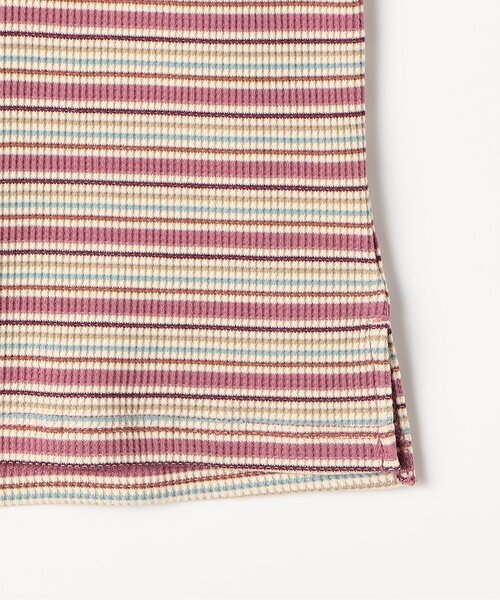 p.premier（ピードットプルミエ）の「【ジュニア対応】マルチボーダーワッフルトップス（Tシャツ/カットソー・キッズ・パープル/ブラウン/ブルー・140/130/120/110/100/90/80）」の20枚目の写真