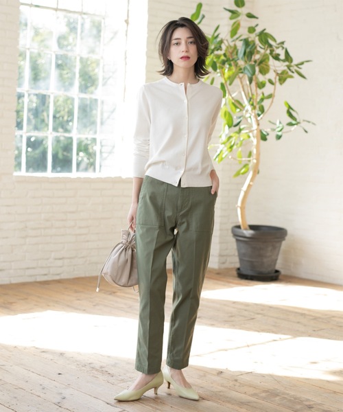 OPAQUE.CLIP（オペークドットクリップ）の「クルーネックニットカーディガン/オーガニックコットン混【UV/洗濯機洗い可】（カーディガン/ボレロ・レディース・ホワイト/ブラック/ピンク系/ネイビー・36/38/40/42）」の12枚目の写真