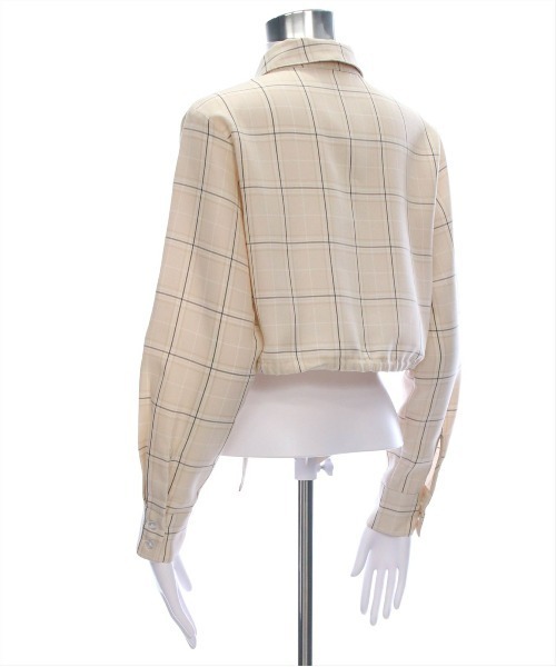 clear（クリア）の「チェック柄ショート丈シャツ［大人カジュアル］（シャツ/ブラウス・レディース・ブラック/サックスブルー/ベージュ・F）」の10枚目の写真