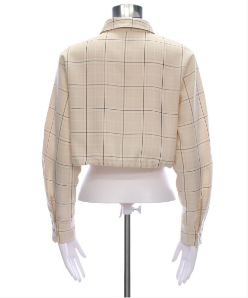 clear（クリア）の「チェック柄ショート丈シャツ［大人カジュアル］（シャツ/ブラウス・レディース・ブラック/サックスブルー/ベージュ・F）」の11枚目の写真