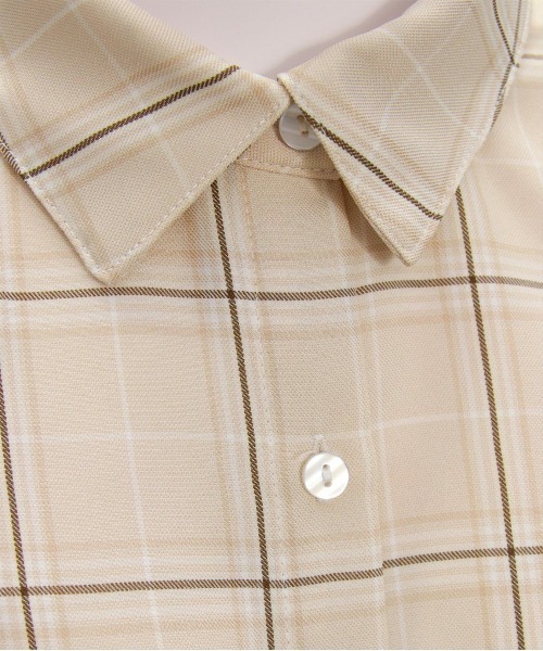 clear（クリア）の「チェック柄ショート丈シャツ［大人カジュアル］（シャツ/ブラウス・レディース・ブラック/サックスブルー/ベージュ・F）」の13枚目の写真