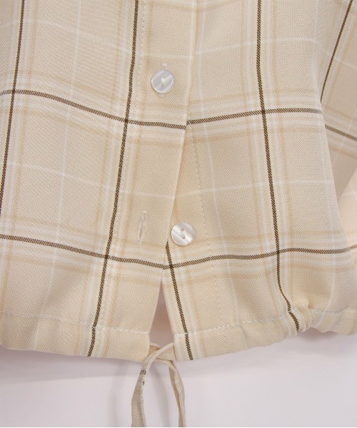 clear（クリア）の「チェック柄ショート丈シャツ［大人カジュアル］（シャツ/ブラウス・レディース・ブラック/サックスブルー/ベージュ・F）」の14枚目の写真
