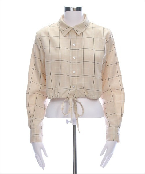 clear（クリア）の「チェック柄ショート丈シャツ［大人カジュアル］（シャツ/ブラウス・レディース・ブラック/サックスブルー/ベージュ・F）」の17枚目の写真