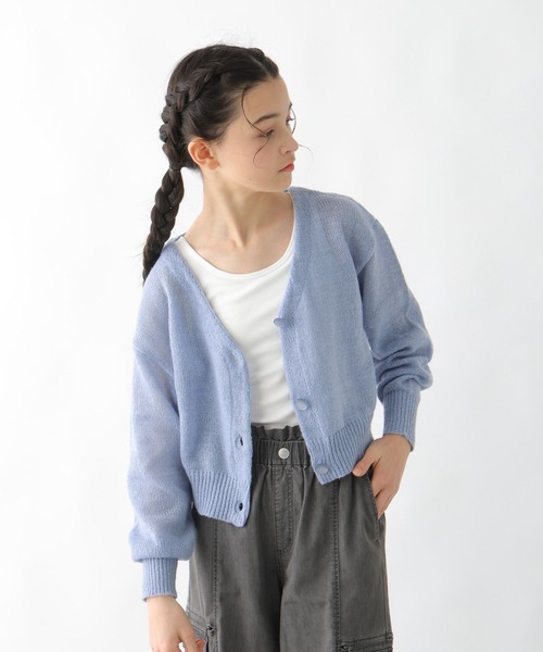 GLOBAL WORK（グローバルワーク）の「my color ラメVカーデ/309342（カーディガン/ボレロ・キッズ・サックスブルー/オフホワイト/イエロー・160cm/150cm/140cm/130cm）」の2枚目の写真