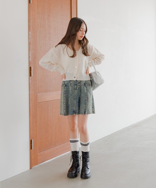 GLOBAL WORK（グローバルワーク）の「my color ラメVカーデ/309342（カーディガン/ボレロ・キッズ・サックスブルー/オフホワイト/イエロー・160cm/150cm/140cm/130cm）」の4枚目の写真