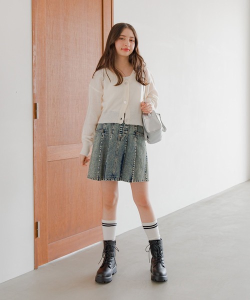 GLOBAL WORK（グローバルワーク）の「my color ラメVカーデ/309342（カーディガン/ボレロ・キッズ・サックスブルー/オフホワイト/イエロー・160cm/150cm/140cm/130cm）」の5枚目の写真