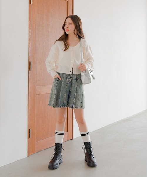 GLOBAL WORK（グローバルワーク）の「my color ラメVカーデ/309342（カーディガン/ボレロ・キッズ・サックスブルー/オフホワイト/イエロー・160cm/150cm/140cm/130cm）」の6枚目の写真