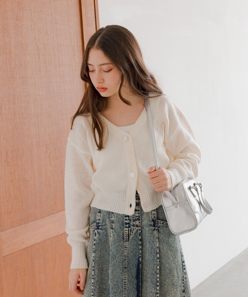 GLOBAL WORK（グローバルワーク）の「my color ラメVカーデ/309342（カーディガン/ボレロ・キッズ・サックスブルー/オフホワイト/イエロー・160cm/150cm/140cm/130cm）」の7枚目の写真