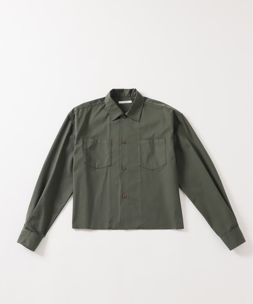 JOURNAL STANDARD relume(ジャーナルスタンダード レリューム)の「【ZOZO限定】T/C TWILL クロップドL/S(シャツ/ブラウス・メンズ・チャコール/ブラック/カーキ/アイボリー・XS/S/M/L/XL)」の4枚目の写真