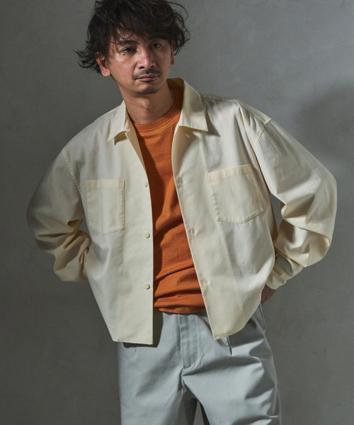JOURNAL STANDARD relume(ジャーナルスタンダード レリューム)の「【ZOZO限定】T/C TWILL クロップドL/S(シャツ/ブラウス・メンズ・チャコール/ブラック/カーキ/アイボリー・XS/S/M/L/XL)」の2枚目の写真
