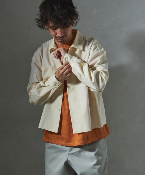 JOURNAL STANDARD relume(ジャーナルスタンダード レリューム)の「【ZOZO限定】T/C TWILL クロップドL/S(シャツ/ブラウス・メンズ・チャコール/ブラック/カーキ/アイボリー・XS/S/M/L/XL)」の8枚目の写真