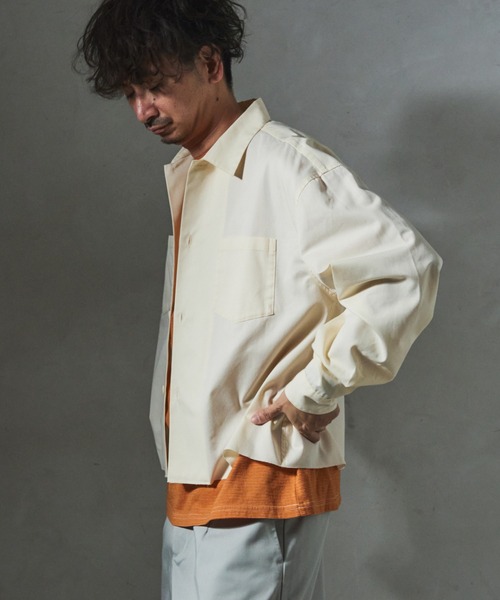 JOURNAL STANDARD relume(ジャーナルスタンダード レリューム)の「【ZOZO限定】T/C TWILL クロップドL/S(シャツ/ブラウス・メンズ・チャコール/ブラック/カーキ/アイボリー・XS/S/M/L/XL)」の9枚目の写真